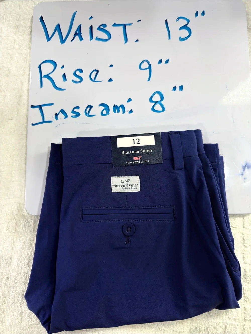 Vineyard Vines Boys Performance Breaker Shorts Size 12 Deep Cobalt Blue NWT